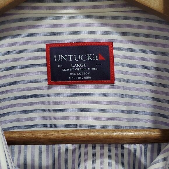 Untuckit mens long sleeve dress shirt, size large - Picture 3 of 5